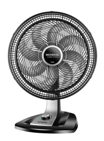 Ventilador de mesa Mondial VTX-40-8P turbo preto com 8 pás cor prata, 40 cm de diâmetro 127 V