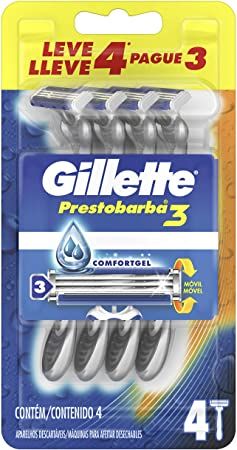 Aparelho Barbear Gillette Prestobarba 3 Masculino C/4