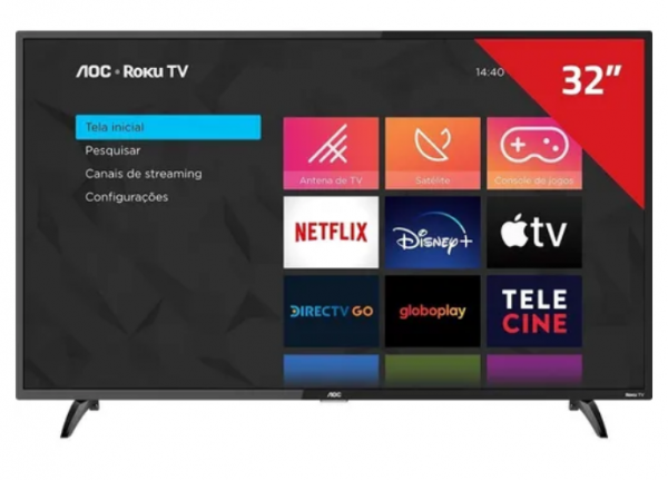 Smart Tv Smart Tv Aoc Roku Led Hd 32'' 32s5195/78 Wi- Roku Led Hd 32'' 32s5195/78 Wi-fi 3 Hdmi 1 Usb