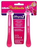 Aparelho de Depilar Descartável Feminino Gillette Prestobarba UltraGrip3 - 2 unidades