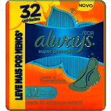 Absorvente Always Super Proteção C/Abas 32 Unidades (Seca)