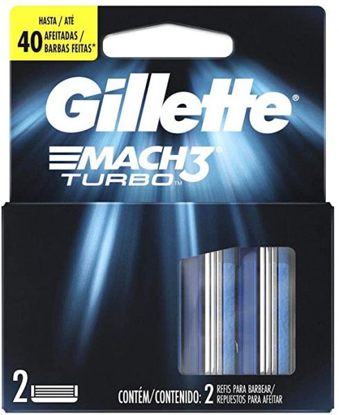 Carga Barbear Gillette Mach3 Turbo com 2, Gillette