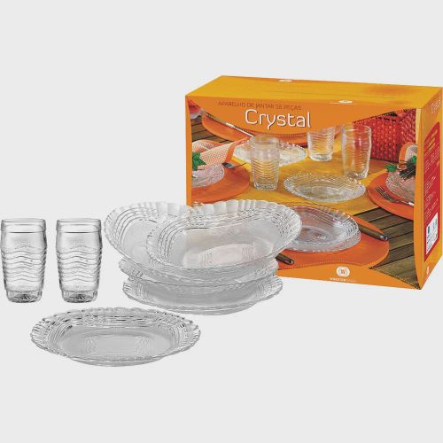 Aparelho de Jantar 16 Peças de Vidro 2642 Crystal Wheaton