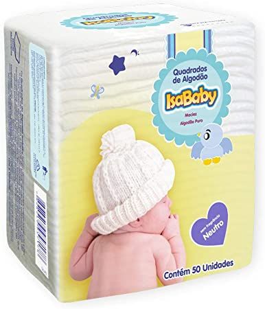 Algodão quadrado 50 unidades, Isababy, Branco