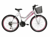 Bicicleta Feminina Athor Musa Aro 26 18 Machas Com Cestão