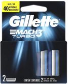 Carga Barbear Gillette Mach3 Turbo com 2, Gillette